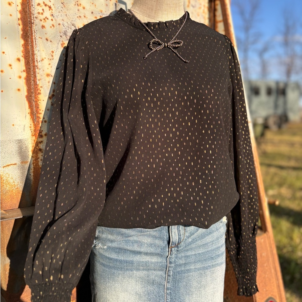 Elegant Black and Gold Women's Top